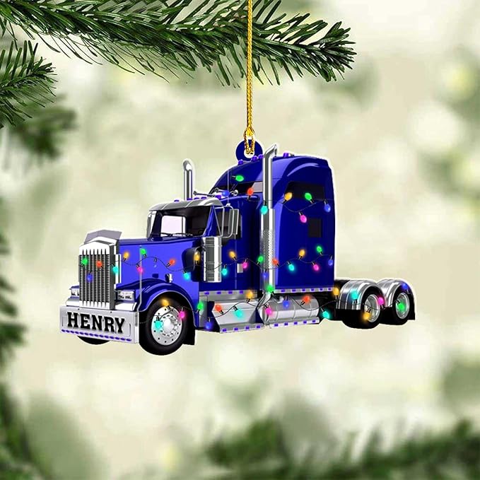Personalized Semi Truck Christmas Decor - Truck Driver Ornament Gift L11
