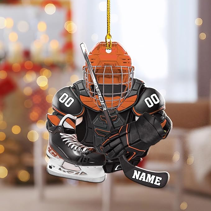 Personalized ice Hockey Ornament N35