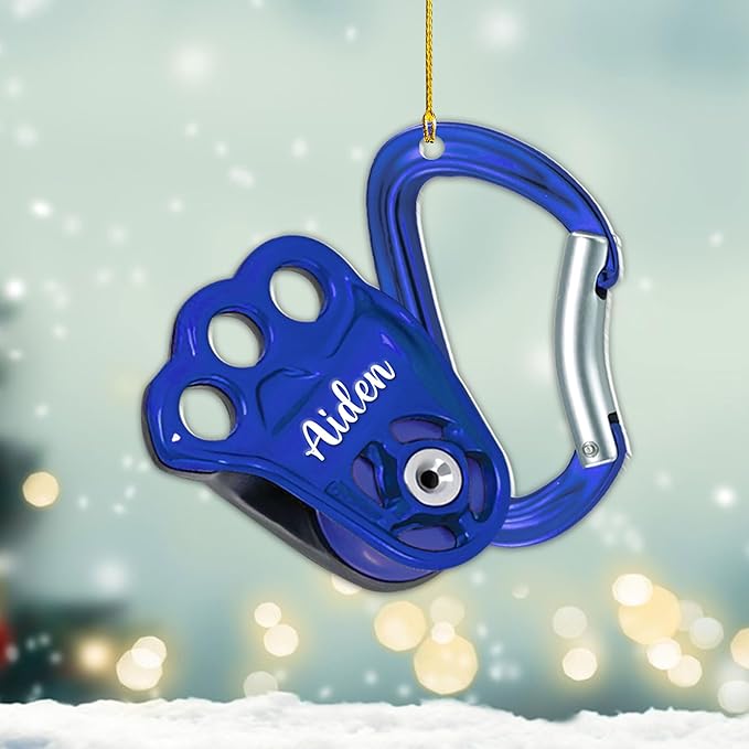 Personalized Climbing Ornament - Custom Rock Climber Christmas Gift for Mountaineers LL5