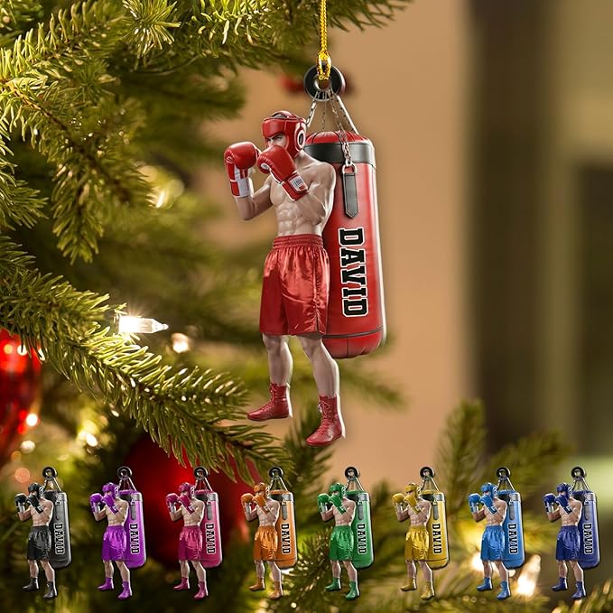 Personalized Boxing Gloves Christmas Ornament - Custom Name Boxing Ornament Gift LL32