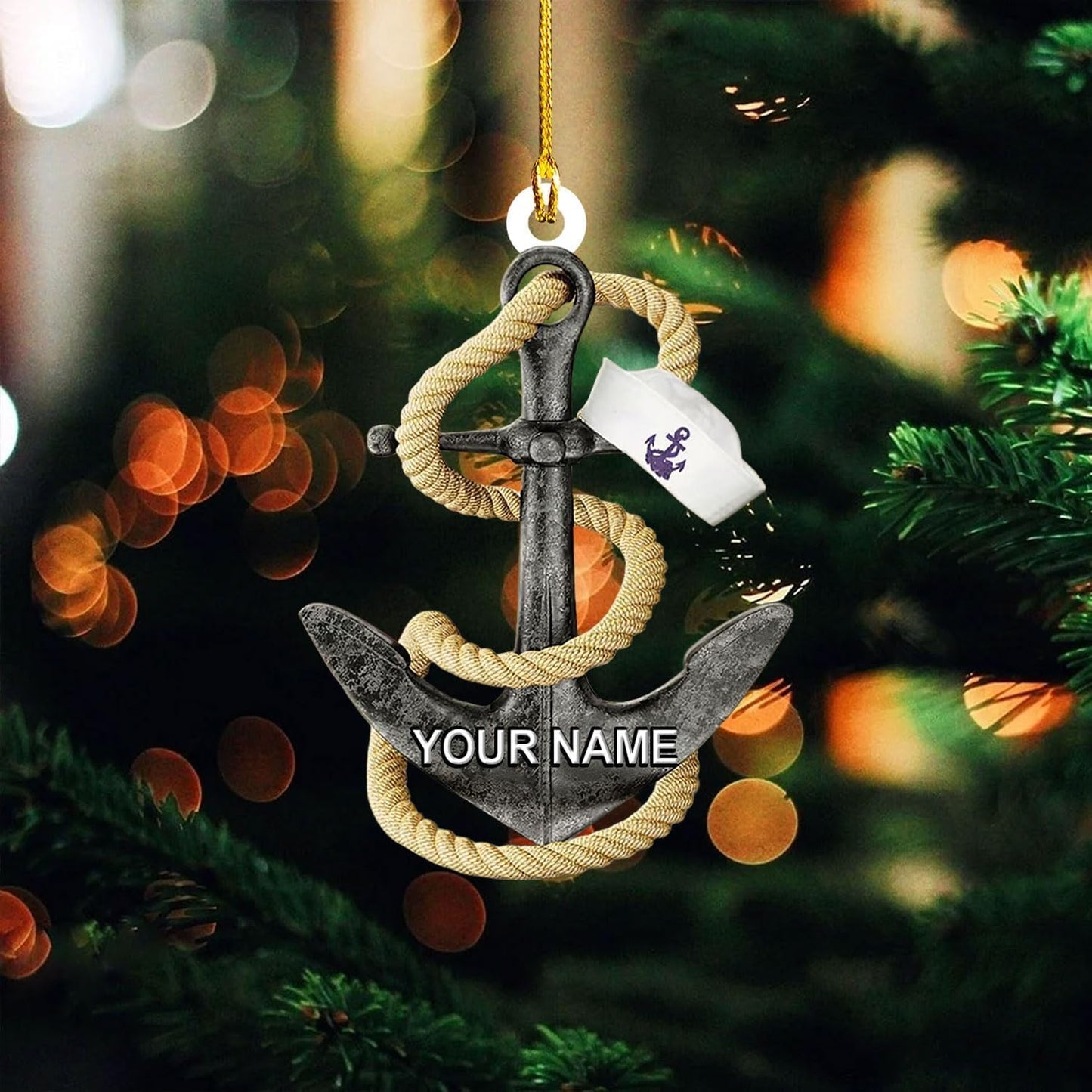 Custom Name Sailor Ornament – Personalized Captain Acrylic Sailing Ornament, Nautical Christmas Tree Decoration for Navy Lovers TS27