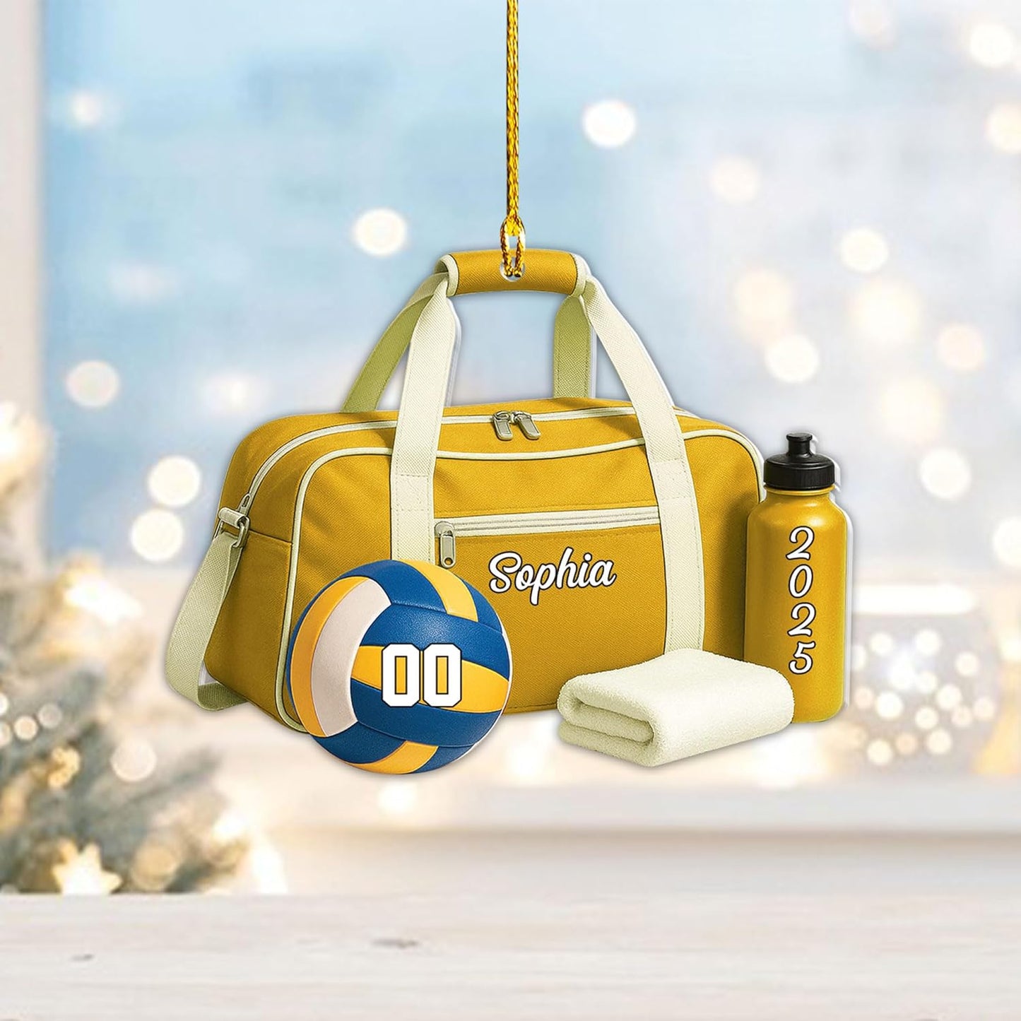 Personalized Volleyball Christmas Ornament – Custom Name Acrylic Ornament, Team Sports Holiday Decor, Volleyball Player Gift, Custom Xmas Keepsake TV11