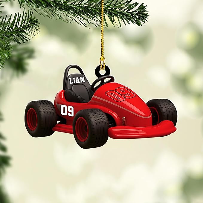Personalized Go Kart Christmas Ornament N02