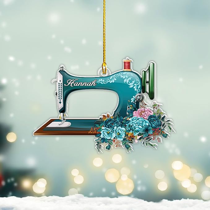 Custom Sewing Machine Ornament - Christmas Ornament Gift for Sewing Lovers LL17