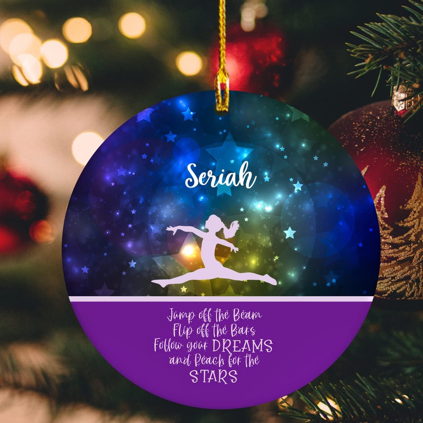 Personalized Name Gymnastics Ornament 2025, Girl Gymnast Ornaments, Wood Ornament for Xmas C04