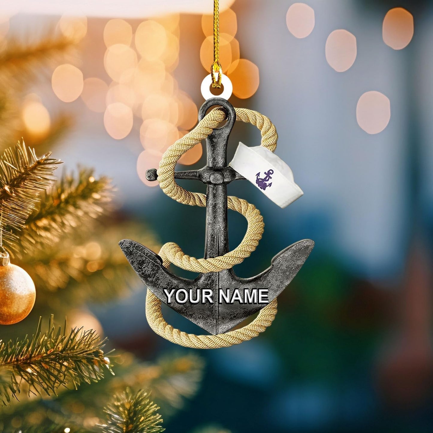 Custom Name Sailor Ornament – Personalized Captain Acrylic Sailing Ornament, Nautical Christmas Tree Decoration for Navy Lovers TS27