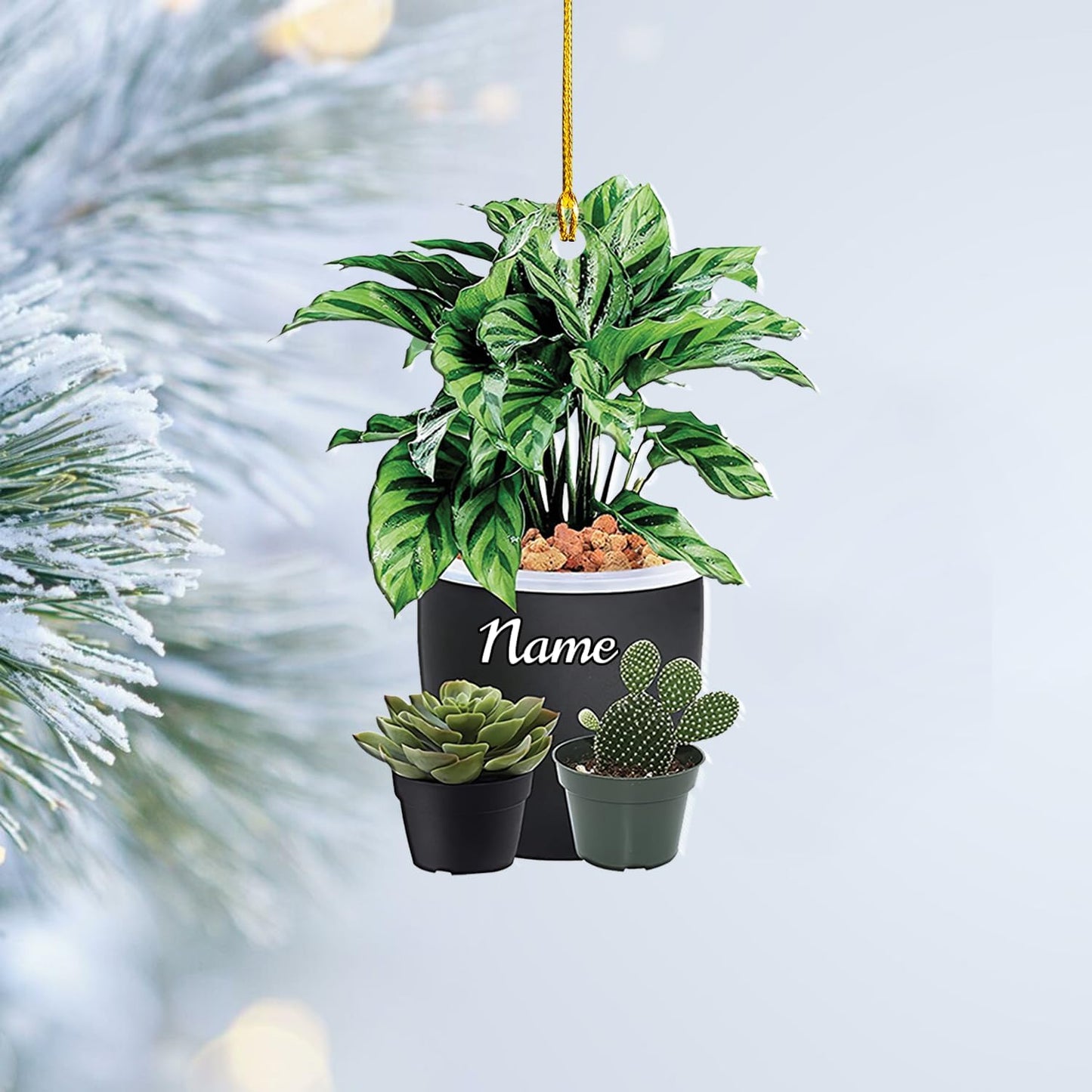 Custom Gardening Ornament with Name – Garden Tools Acrylic Christmas Decor for Gardeners & Green Thumb Lovers TG51