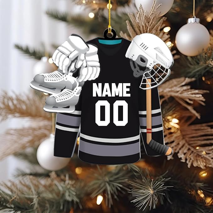 Personalized ice Hockey Ornament N19