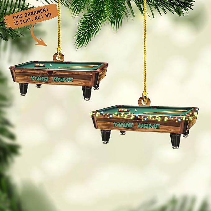 Personalized Billiards Ornament 2025, Billiards Christmas Ornaments N01