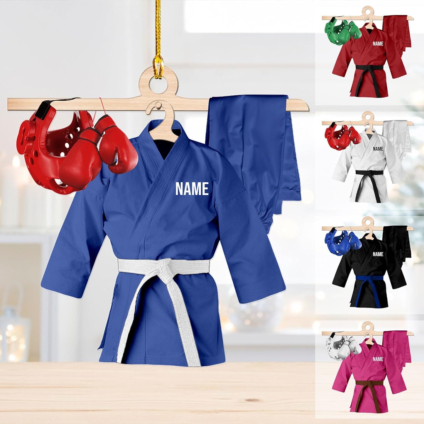 Custom Karate Christmas Ornament – Taekwondo & Jiu Jitsu Gift Krt15