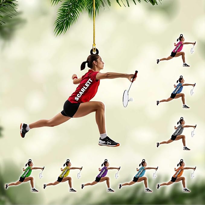 Custom Christmas Gift for Badminton Players, Sports Lovers Badminton Ornament LL25