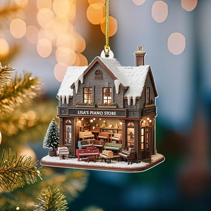 Customized Piano Ornament - Music Instrument Christmas Gift for Piano Lovers LL43