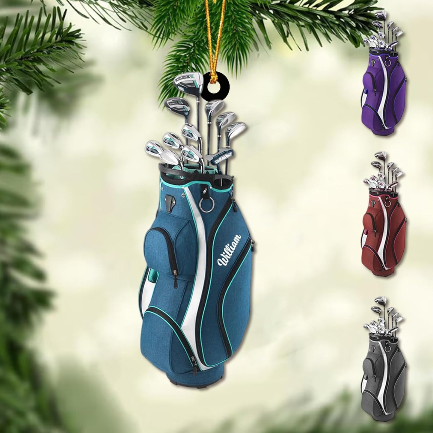 Custom Golf Bag Ornament - Golf Player Christmas Ornament
