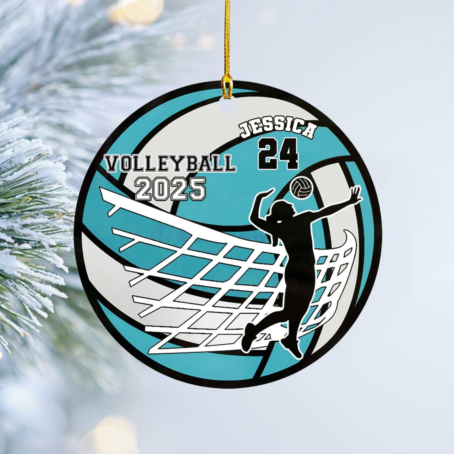 Personalized Volleyball Christmas Ornament – Custom Name Acrylic Ornament, Team Sports Holiday Decor, Volleyball Player Gift, Custom Xmas Keepsake TV6