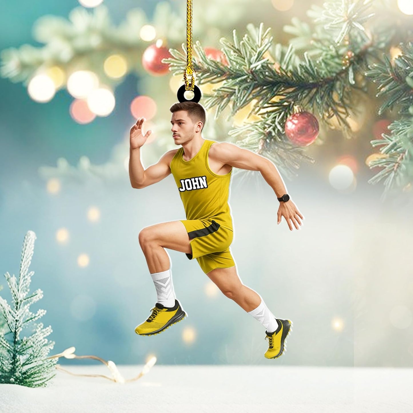 Personalized Marathon Ornament – Custom Name Acrylic Running Christmas Decoration, Runner Gift TM16