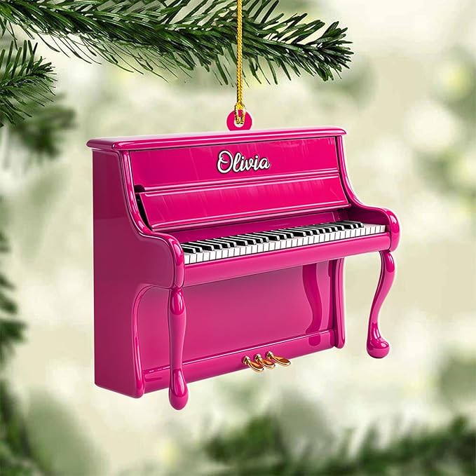 Customized Piano Ornament - Music Instrument Christmas Gift for Piano Lovers LL32