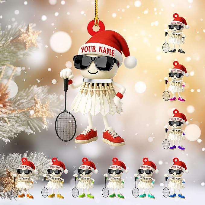 Pesonalized Christmas Gift for Badminton Players, Sports Lovers Badminton Ornament LL39