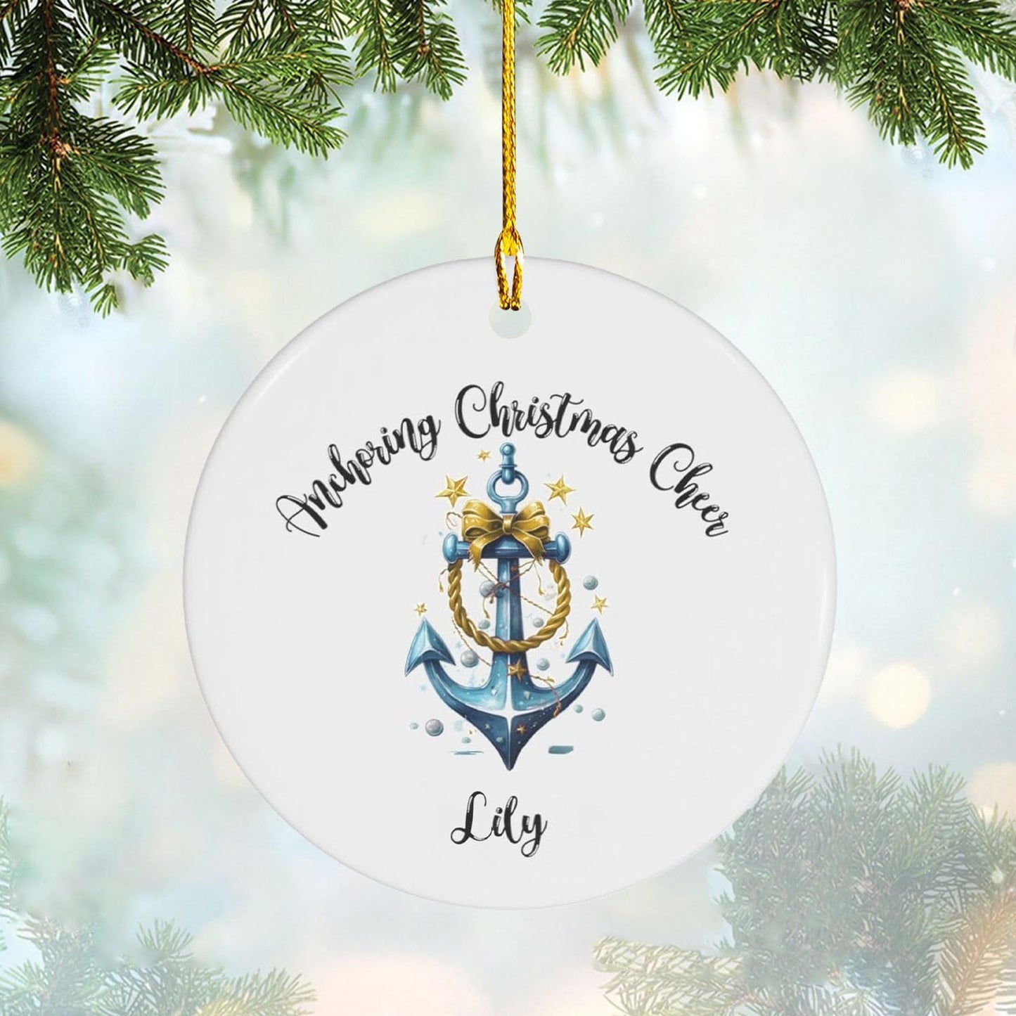 Custom Name Sailor Ornament – Personalized Captain Acrylic Sailing Ornament, Nautical Christmas Tree Decoration for Navy Lovers TS24