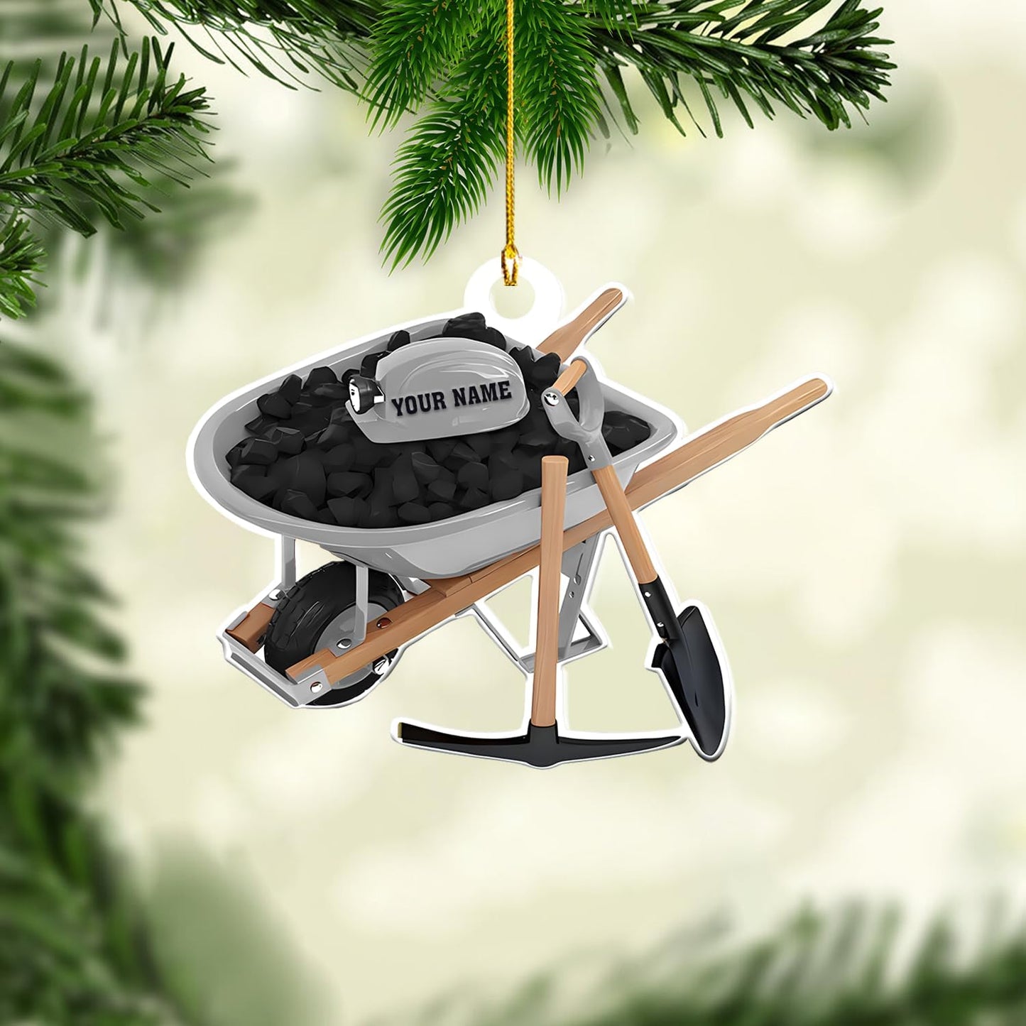 Custom Coal Miner Christmas Ornament – Personalized Name Decor Cmn1