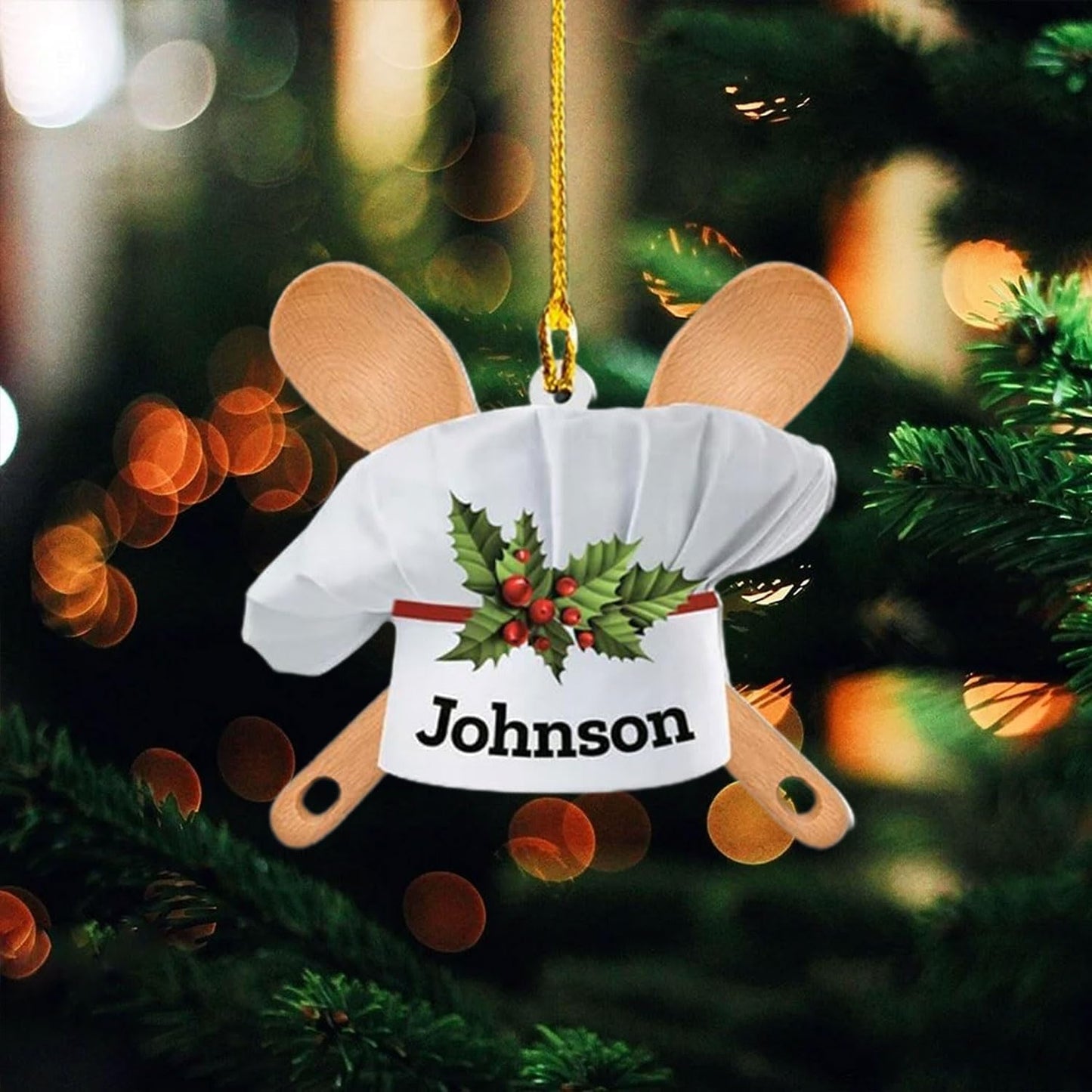 Personalized Chef Christmas Ornament 2025, Cooking Baking Christmas Ornaments, Chef Uniform Ornament, Custom Chef Hat Ornament for Christmas Tree Chef Gifts Food Ornaments Kitchen Ornament  N08