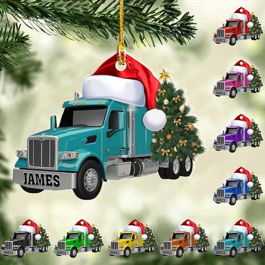 Customized Semi Truck Christmas Decor - Truck Driver Ornament Gift L16
