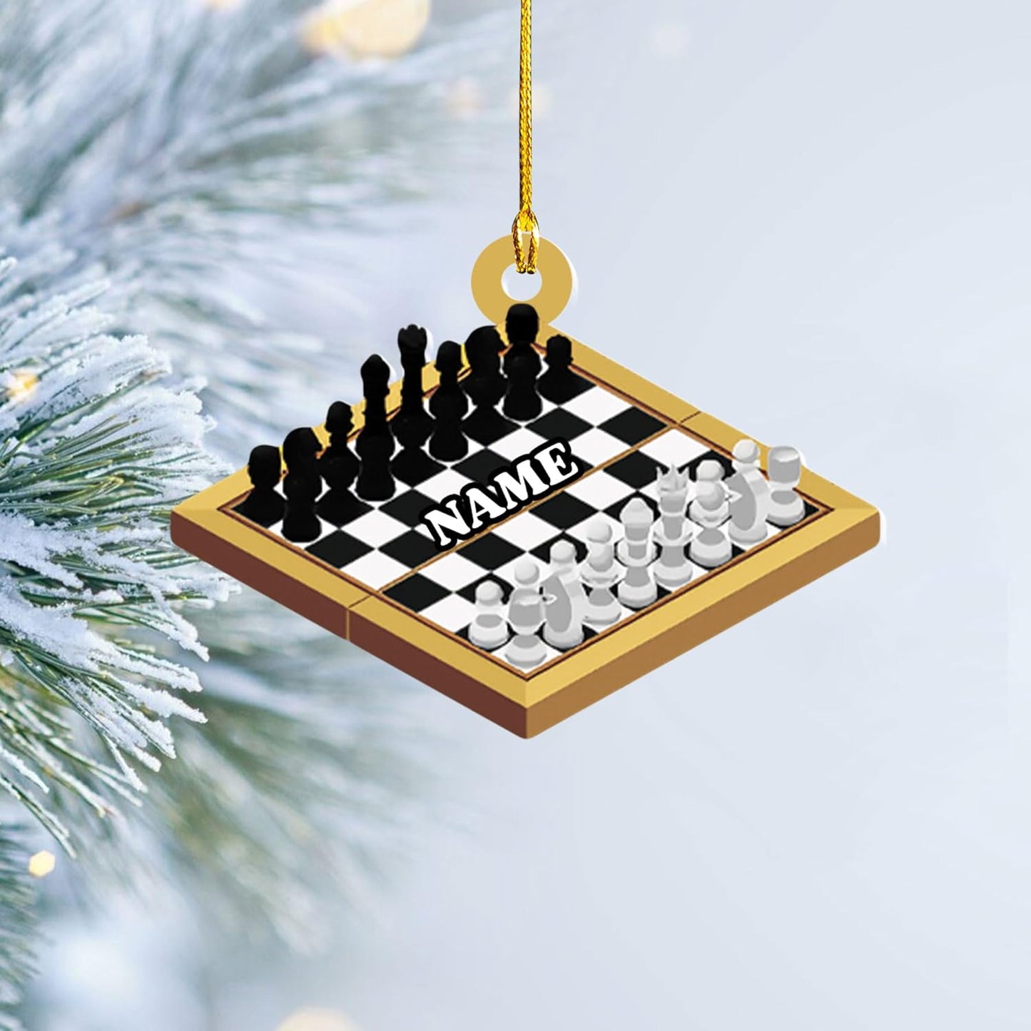 Personalized Name Chess Ornament Gift for Men Women Chess Team Player N29