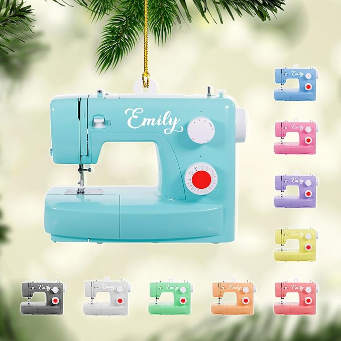 Custom Sewing Machine Ornament - Christmas Ornament Gift for Sewing Lovers LL29