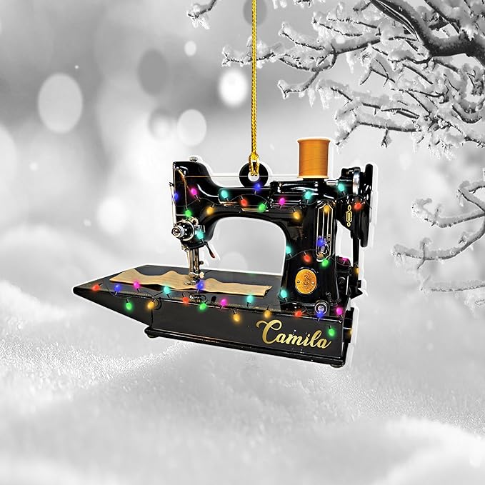 Custom Sewing Machine Ornament - Christmas Ornament Gift for Sewing Lovers LL32