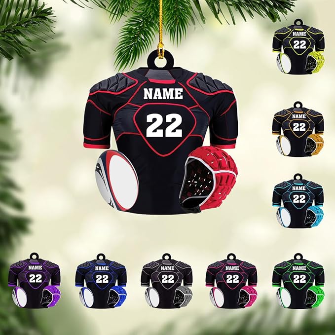 Personalized Rugby Player Christmas Gift for Sports Lovers - Rugby Ornament LL18