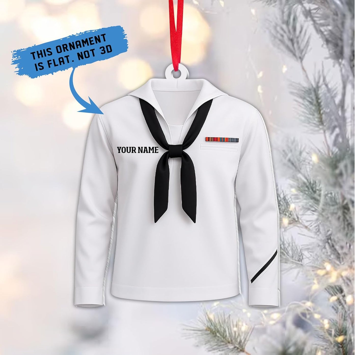 Personalized Sailor Ornament – Custom Captain Sailor Acrylic Ornament, Unique Sailing Glass Keepsake, Navy Captain Holiday Gift for Sailors TS12