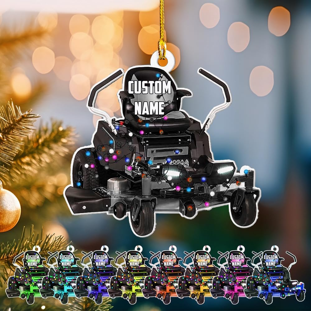 Personalized Lawn Mower Acrylic Ornament – Custom Christmas Gift for Gardeners, LTG53