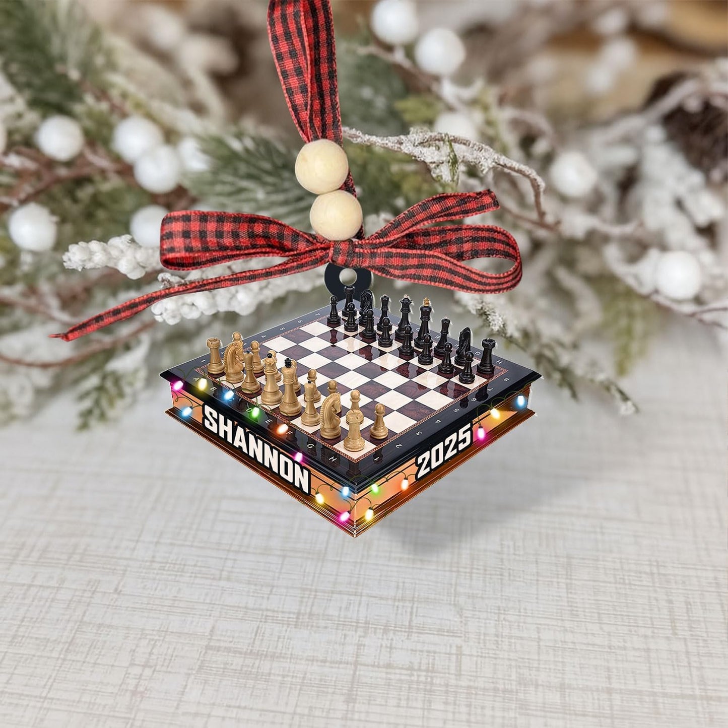 Personalized Name Chess Ornament Gift for Men Women Chess Team Player N17