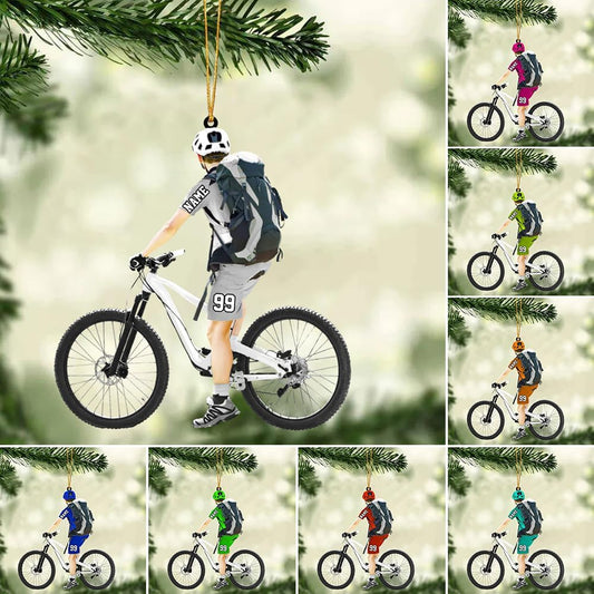 Personalized Cycling Ornament – Custom Name Acrylic Bicycle Ornament, Unique Gift for Cyclists & Bike Lovers 2025 TC13