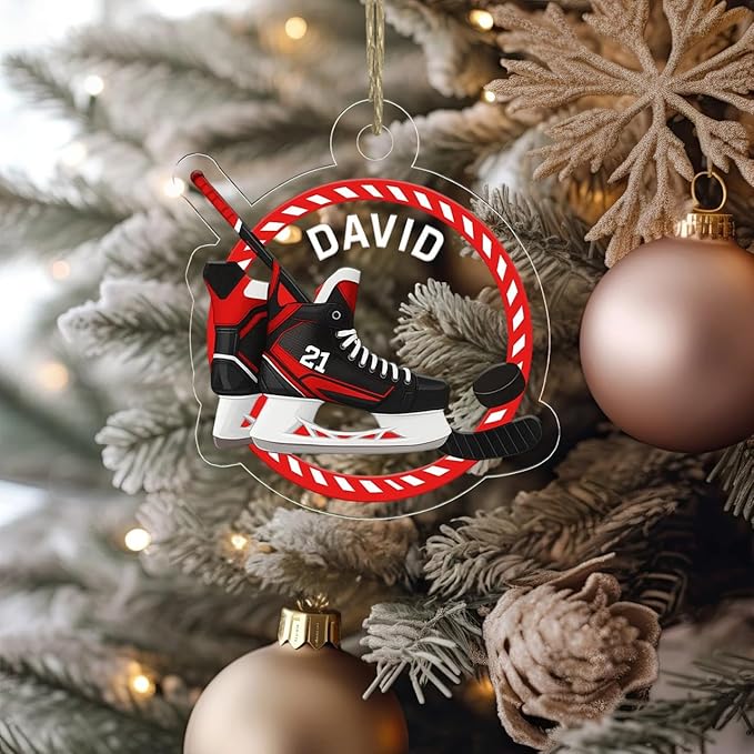 Personalized ice Hockey Ornament N23