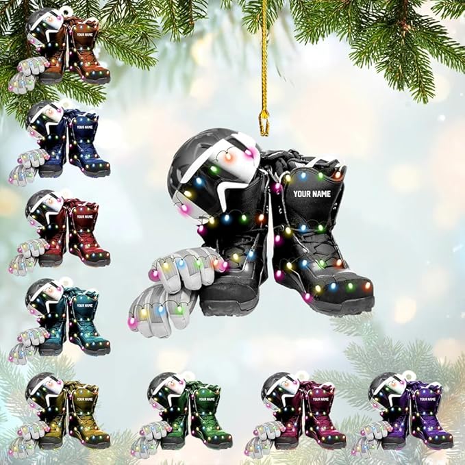 Personalized Snow Skiing Ornament, Custom Colored Skiing Mask Shape Ornament N32