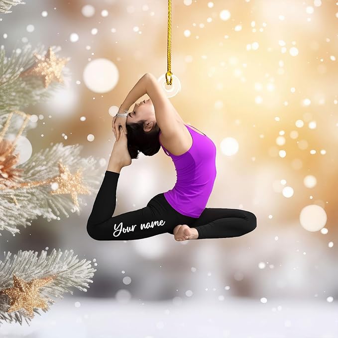 Personalized Yoga Lovers Ornament - Custom Yoga Christmas Decoration Gift LL2