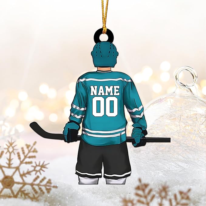 Personalized ice Hockey Ornament N33