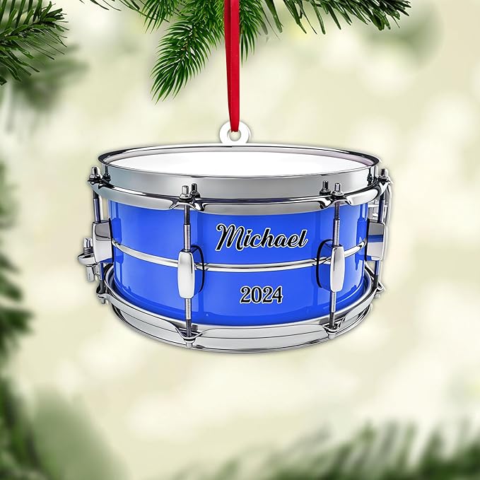 Custom Drum Set Ornament - Acrylic Christmas Gift for Drummers & Music Lovers LL12