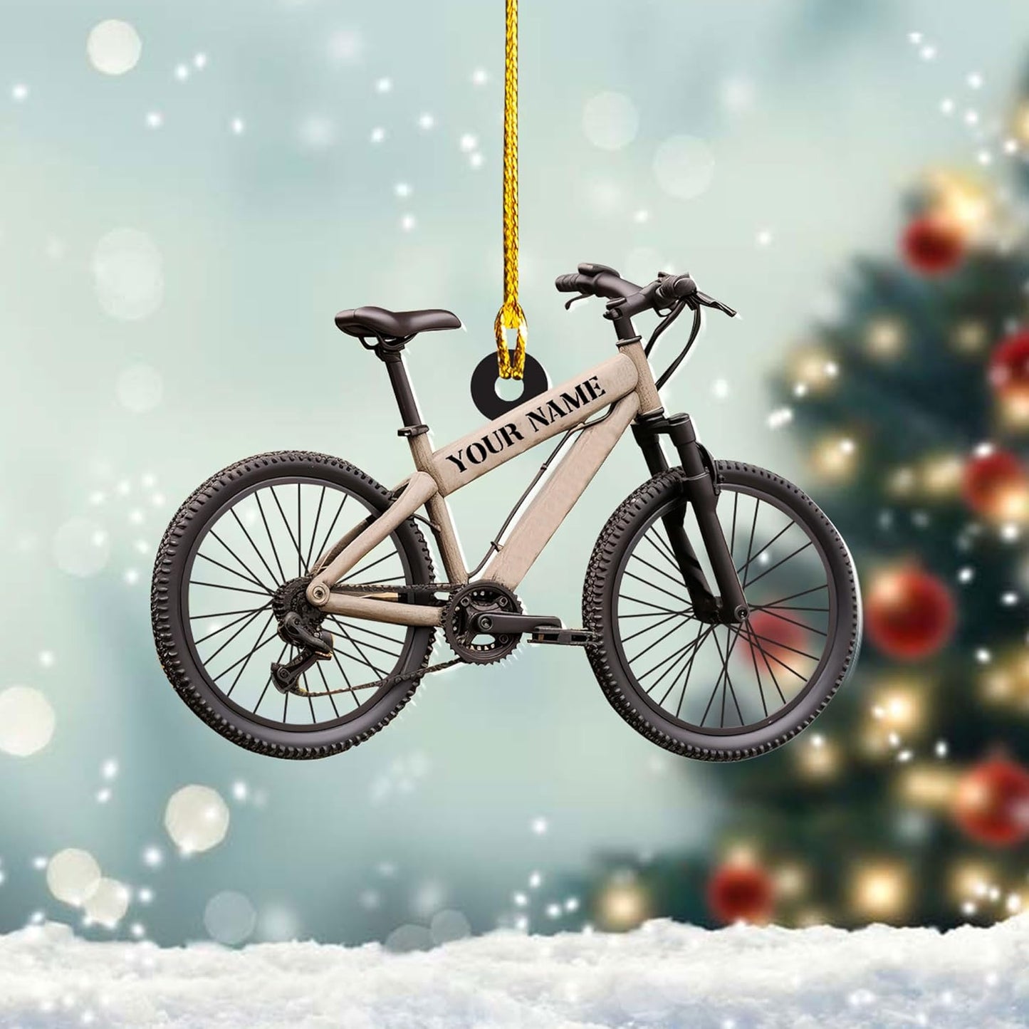 Custom Name Mountain Biking Ornament – Personalized Acrylic Cycling Christmas Gift, Sport Holiday Keepsake TB21