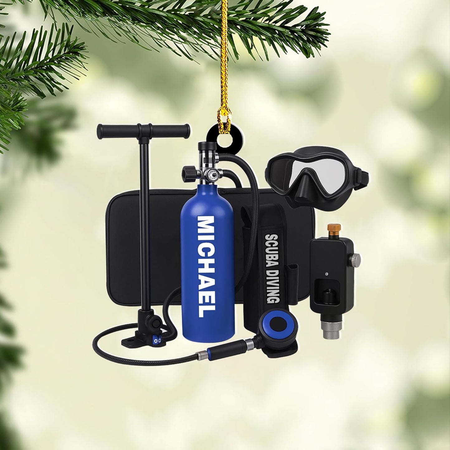 Custom Scuba Diver Ornament – Personalized Acrylic Christmas Tree Decoration, Gift for Divers and Swimmers TSD23