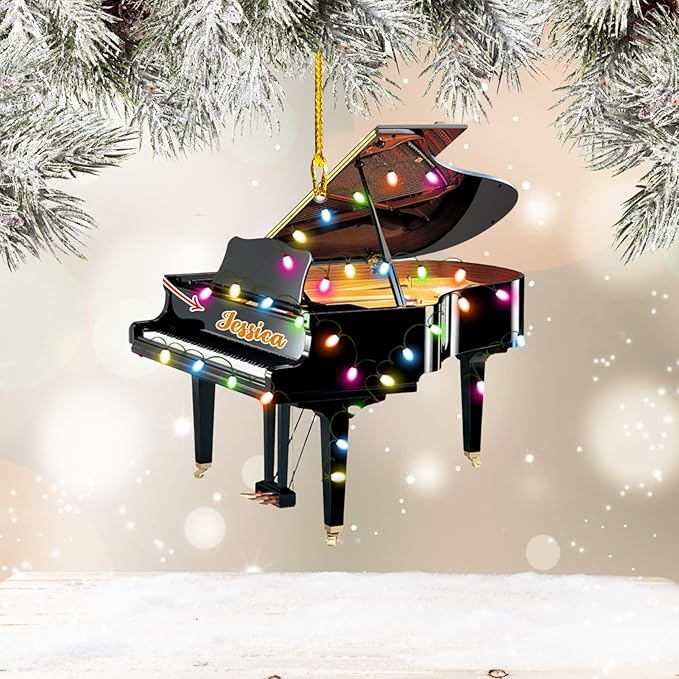 Custom Music Instrument Christmas Gift - Piano Ornament for Piano Lovers LL20