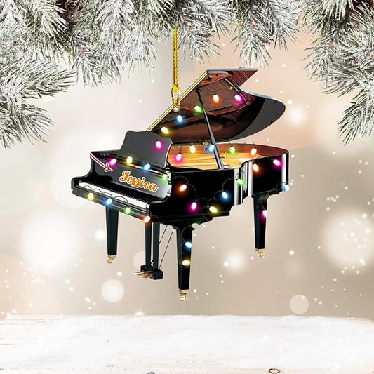 Custom Music Instrument Christmas Gift - Piano Ornament for Piano Lovers LL20