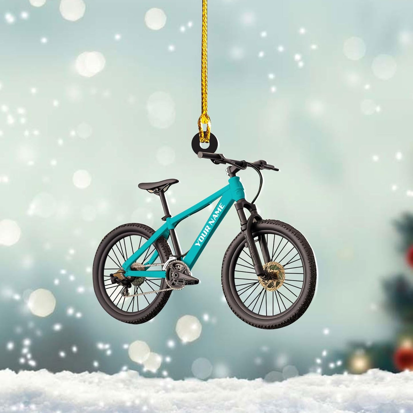 Custom Name Bicycle Acrylic Ornament – Personalized Cycling Gift, Christmas Tree Decor for Bikers 2025 TC40