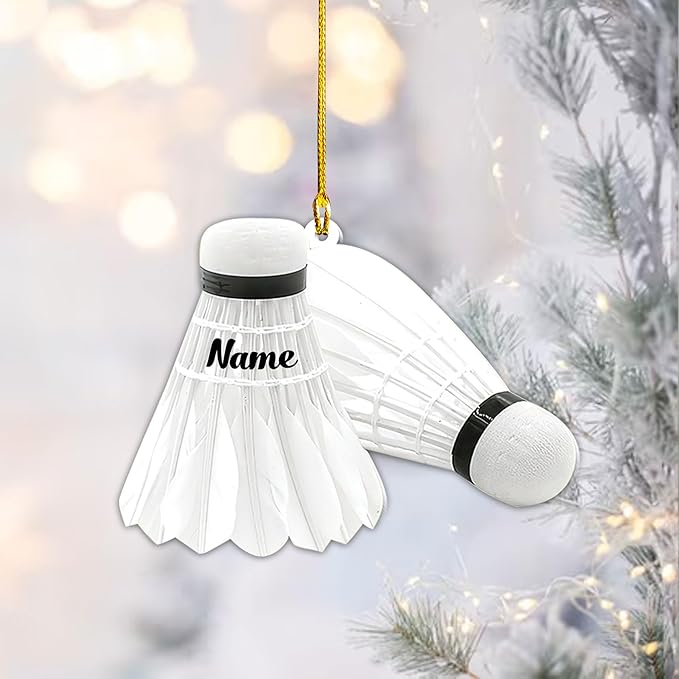 Personalized Badminton Ornament, Custom Christmas Gift for Players, Coaches & Racket Sports Lovers