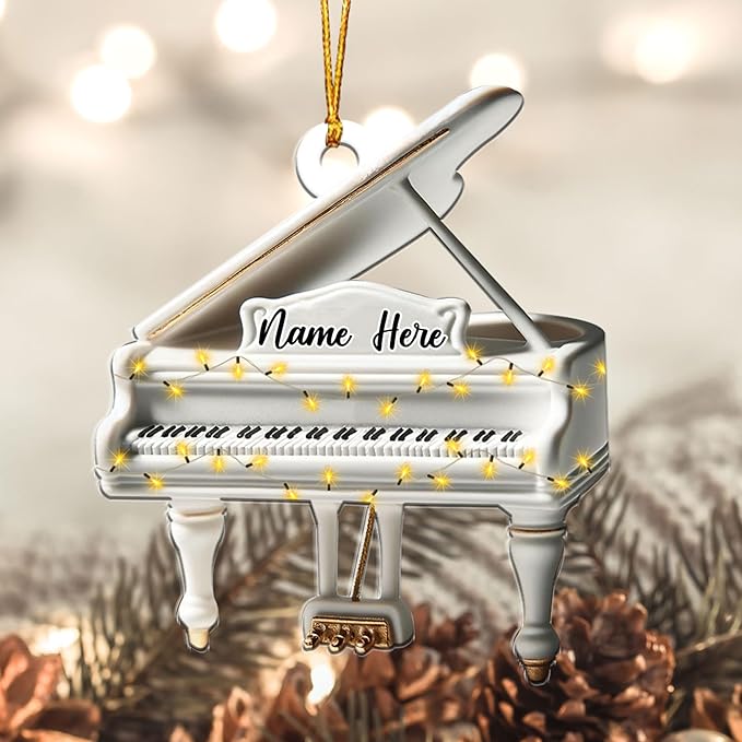 Customized Piano Ornament - Music Instrument Christmas Gift for Piano Lovers LL53