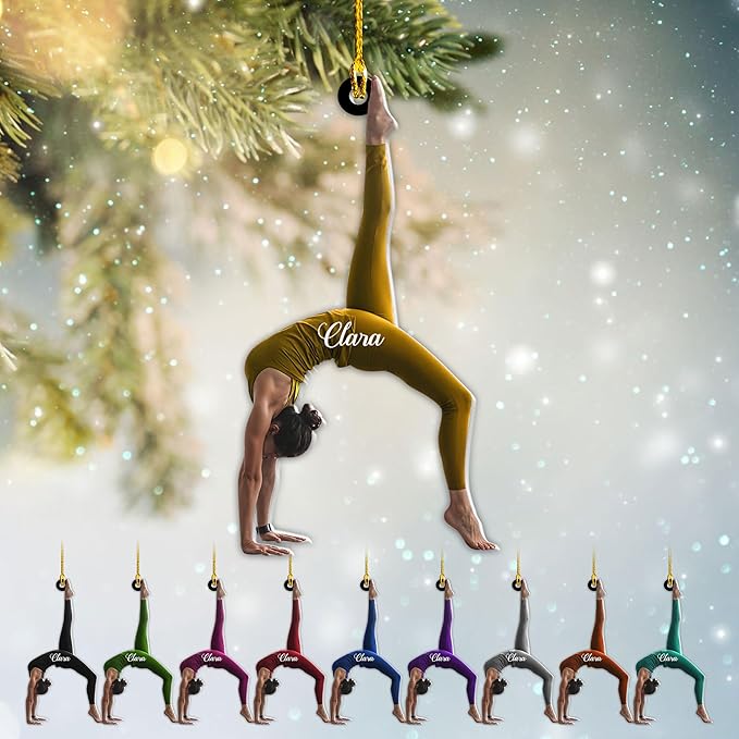 Personalized Yoga Lovers Ornament - Custom Yoga Christmas Decoration Gift LL10