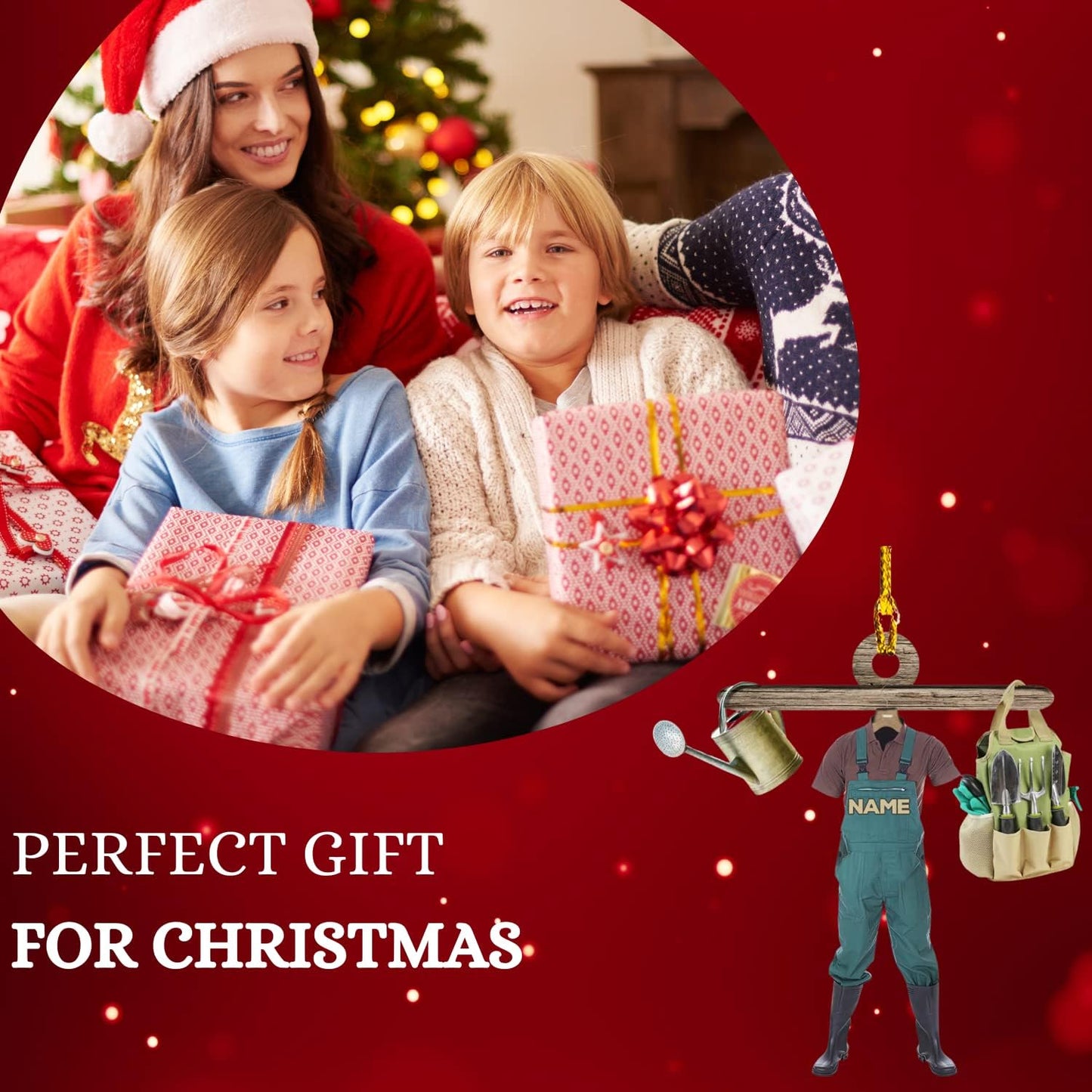 Custom Name Garden Equipment Ornament | Gardener Christmas Tree Decor Gift for Plant & Nature Lovers TG91