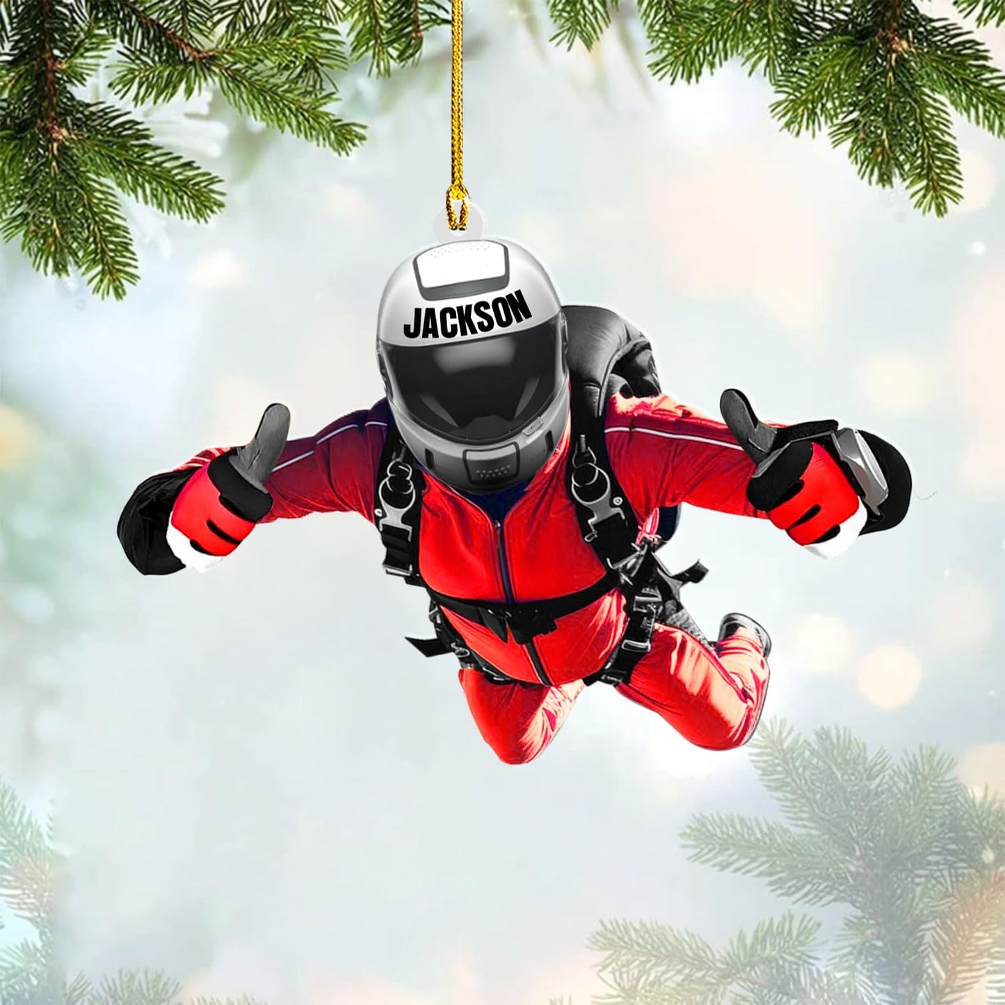 Custom Skydiving Christmas Ornament – Skydiver Xmas Decor O4