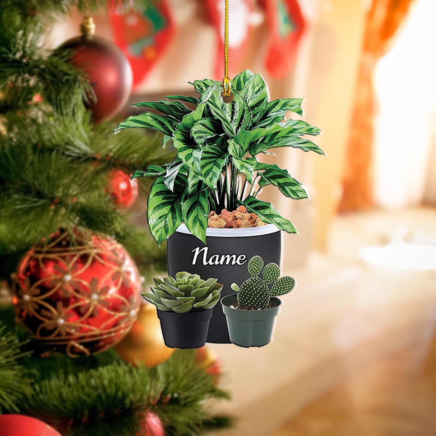 Custom Gardening Ornament with Name – Garden Tools Acrylic Christmas Decor for Gardeners & Green Thumb Lovers TG51