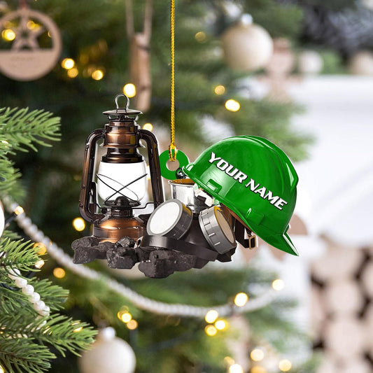 Custom Coal Miner Christmas Ornament – Personalized Name Decor Cmn2